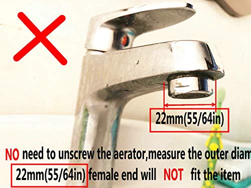 MissMin sink faucet diverter valve/adapter to bidet shower hose with aerator for bathroom/kitchen faucet - Thumbnail 2
