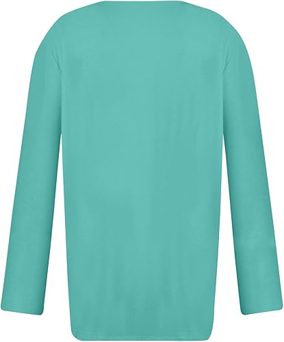 Miniatura 4 de Blusas de manga larga para mujer, estilo casual, cuello en V, con botones, estampado floral vintage, ajuste holgado