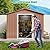 Garvee 8x15 Ft Metal Storage Shed with Pitched Roof & Lockable Door Galvanised Steel Storage Shed, Backyard Garden Patio Lawn Outdoor Sheds Large Garden Metal Shed for Garden, Patio, Backyard, Brown