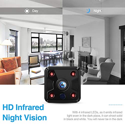FREDI Hidden Spy Camera, 1080P HD Mini Wireless WiFi Small Nanny Cam with Night Vision, Motion Detection, Loop Recording, Flexible Magnetic Bracket for Home and Office - Work with iOS Android PC - Thumbnail 2