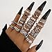 ZOVOLI 22 PCS Vintage Silver Knuckle Rings for Women Set Boho Stackable Rings for Women Flower Snake Butterfly Retro Gothic Statement Rings Pack Fashion Jewelry Gifts
