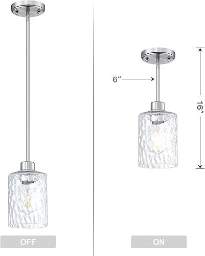 Miniatura 7 de Paquete de 3 lámparas colgantes modernas con forma de globo, martillo transparente, lámpara de cristal con acabado de níquel cepillado, isla de