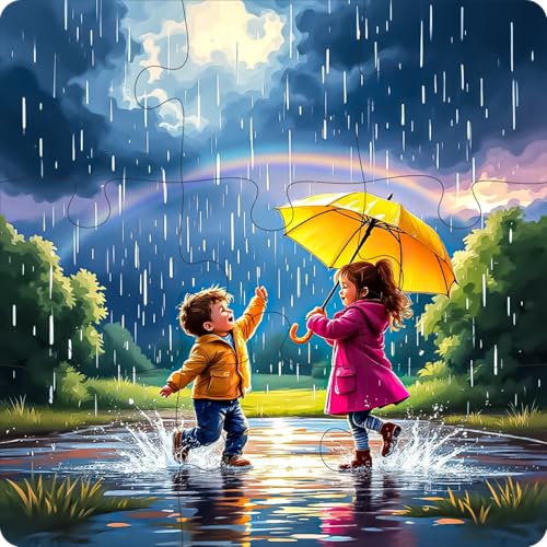 Image of Fiddlys Single Layered Wooden Jigsaw Puzzle Games for Children & Kids -9 Pieces Age 2 3 4 5 6 Year Old Years Old Girls & Boys Animals Jigsaw Puzzle (Pack of 4 Season)