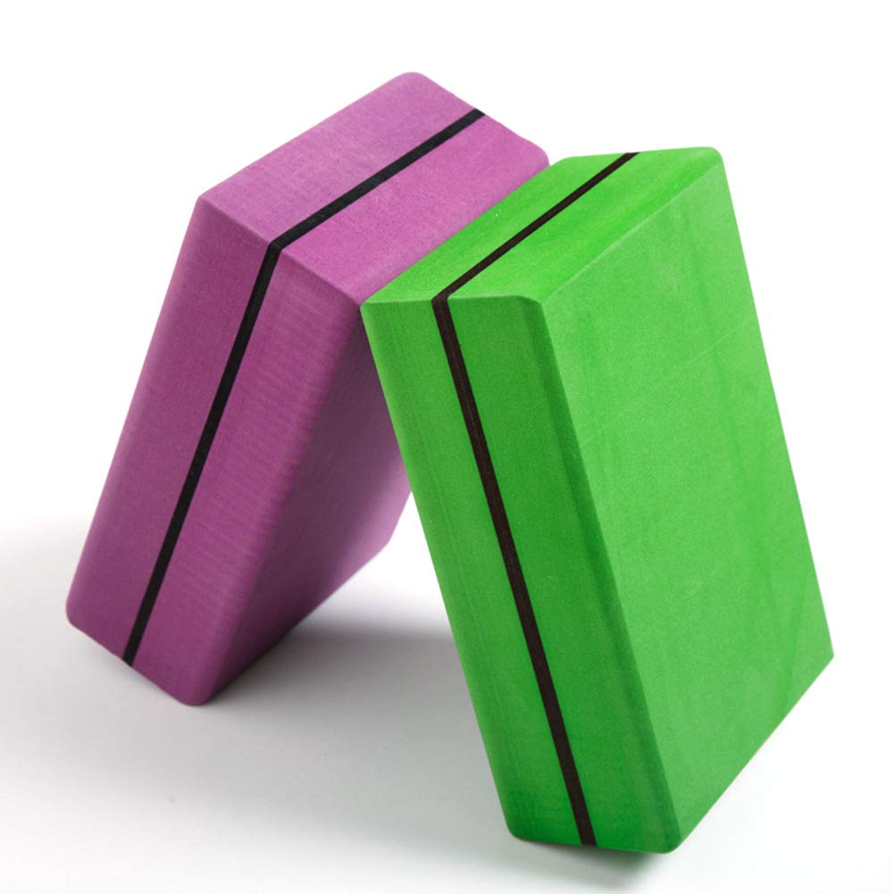 AIZYR Conjunto De Bloques De Yoga De 2, Bloques De Espuma De Yoga Kits De Yoga Ecológicos para Profundizar Tus Poses & Mejorar El Equilibrio Ideal para Yoga, Pilates Y Ejercicio,Verde
