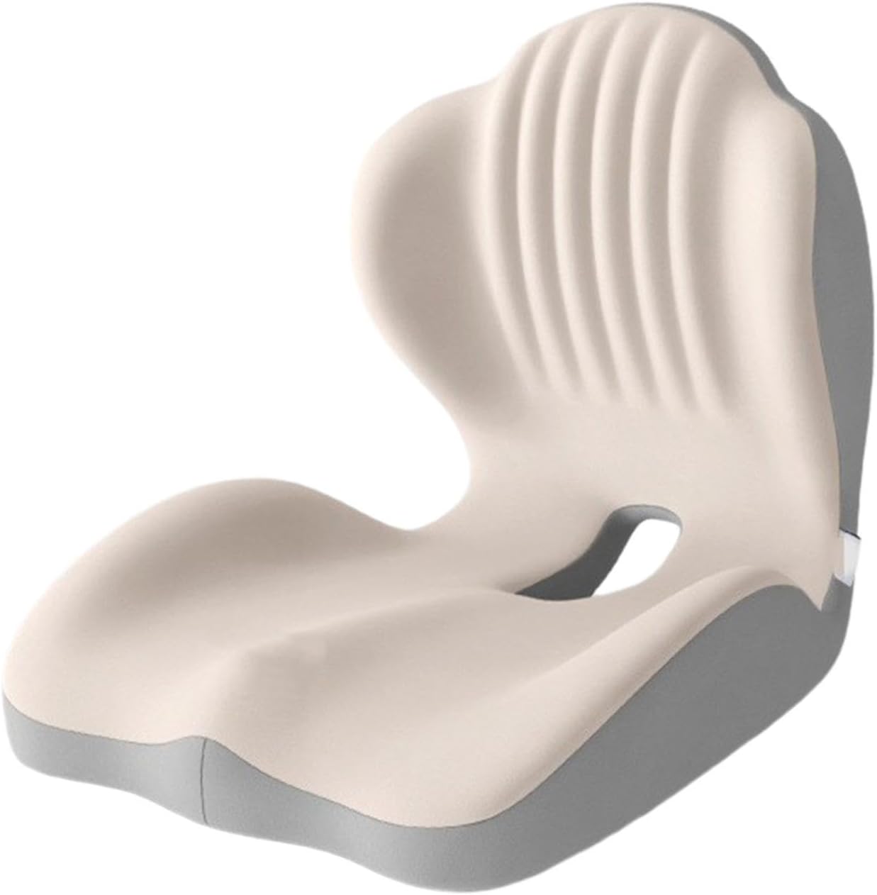 Premium Memory Foam L-Shaped Seat Cushion, Ergonomic Seat Cushion with Lumbar Support, Back & Seat Support for Office Chair, Car, Wheelchair, Tailbone & Sciatica Pain Relief, Coccyx Comfort (White)
