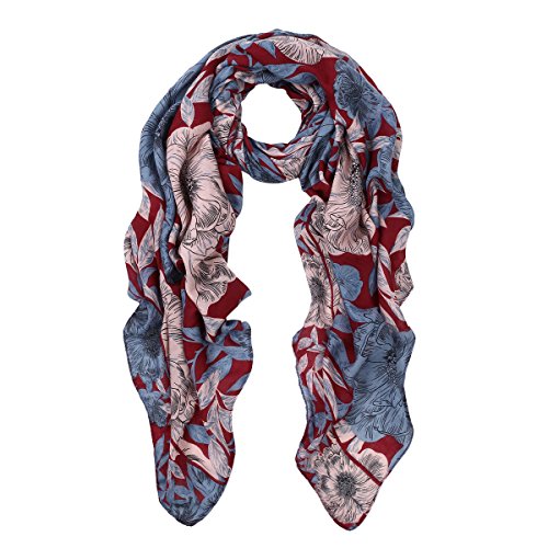 Premium Elegant 3-Tone Floral Design Scarf Wrap Shawl Stole - Diff Colors Avail