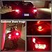 BRISHINE 4-Pack Super Bright 7443 7440 7444 992 T20 LED Bulbs Brilliant Red 9-30V Non-Polarity 24-SMD LED Chipsets with Projector for Brake Tail Lights, Turn Signal Lights