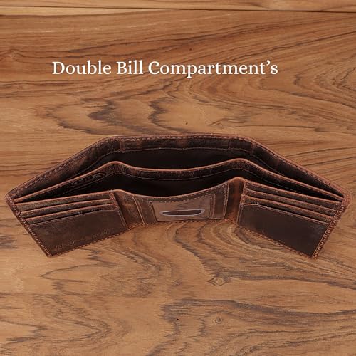 USA Flag Trifold Wallet for Men – Full Grain Leather American Flag Wallet, Handcrafted RFID Blocking Patriotic Wallet, Tri-Fold Leather Wallet, Gifts for Him4