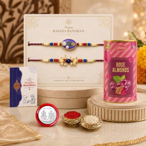 Image of DeoDap Shiv Parvati Design Rakhi Lumba Bhabhi Set of 5 with Chocolate, Silver Pooja Coin, Greeting Card, Lumba Rakhi for Bhabhi - Rakhi Gift for Bhai & Bhabhi