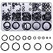200 Pièces Joints Toriques Kit, Noir Nylon Rondelles Kit 15 Tailles O-Ring Joints Assortiment en Caoutchouc, Rondelles en Caoutchouc Isolation Rond Rondelle Plate Assortiment Kit