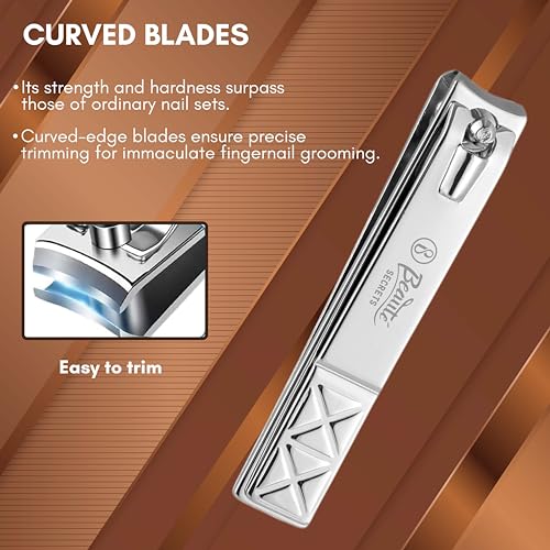 Beauté Secrets Essentials 18 Pieces Manicure Kit, Pedicure Tools for Feet, Nail Clipper, Ear Pick Tweezers, Manicure Pedicure Set for Women and Men (Brown) - Image 5