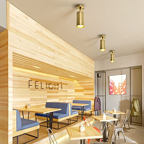 Foco de techo para pasillos oscuros: luz LED giratoria dorada de 5W y diseño compacto 7