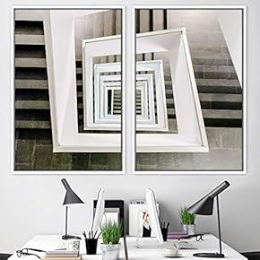 signwin 2 Piece Framed Canvas Wall Art Stairs...