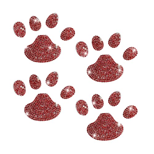 Decoration Stickers, Bling Rhinestone Dog Paw Print, Waterpr