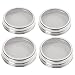 4 Pack Stainless Steel Sprouting Lids - 2 in 1 Superb Ventilation Stainless Steel Mesh Jar Sprouting Lid Kit for Wide Mouth Mason Jars Canning Jars for Making Organic Sprout Seeds in House/Kitchen