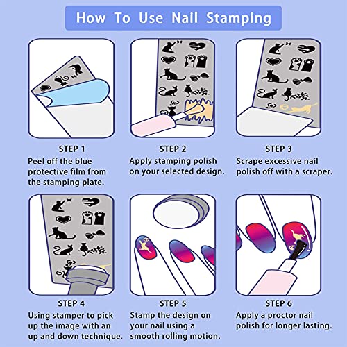 Kit d'estampage à ongles NICENEEDED avec 10 plaques géométriques et grattoir