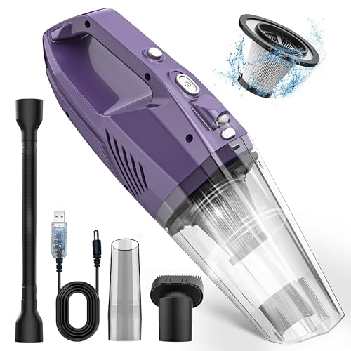 Handheld Vacuum Cordless, Powerful Suction Car Hand Held Vacuum Cleaner with Large-Capacity Battery, Hand Vacuum Cordless Rechargeable for Pet Hair Keyboard Dust Office and Home Cleaning