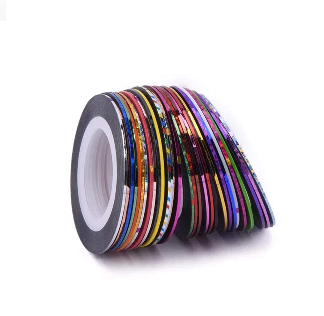 Multicolour Nail Striping Tape,Nail Art Tip Sticker. Nail Art Tape Line, Striping Tape Line Nail Art Decoration Sticker DIY Nail Tip (Pack of 10) 3