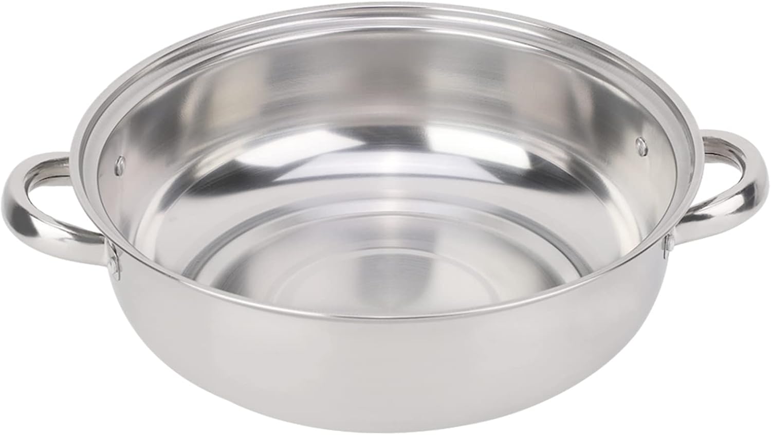 Steamer Pot, 28Cm Stainless Steel Steamer Pot Single Layer Stockpot Hotpot Food Steamer Pot Cookware Household Cooking