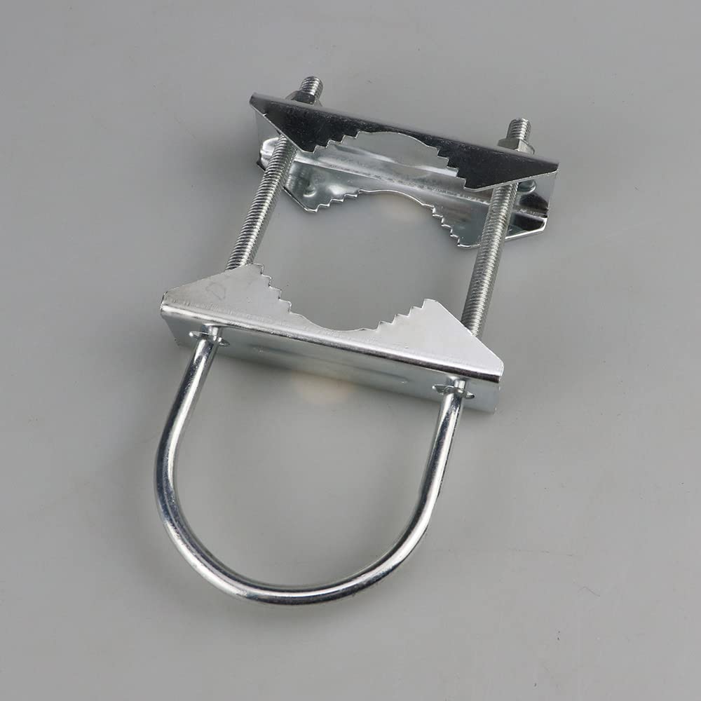 2 set di morsetti per antenna doppia, staffa a V, bulloni a U, accessori di montaggio per antenna TV, ombrelloni, bandiere e canne da pesca