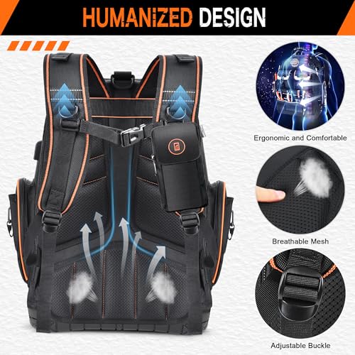 LOKASS 56-Pocket Tool Backpack