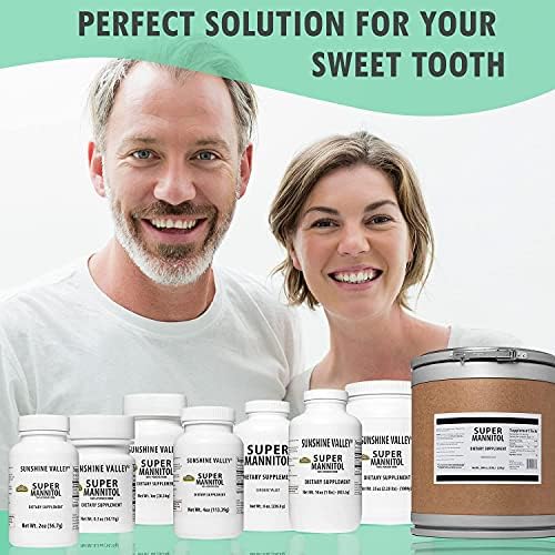 Miniatura 5 de Sunshine Valley Super manitol en polvo, edulcorante artificial natural y saludable, sustituto del azúcar ultra puro, sin gluten, suplemento