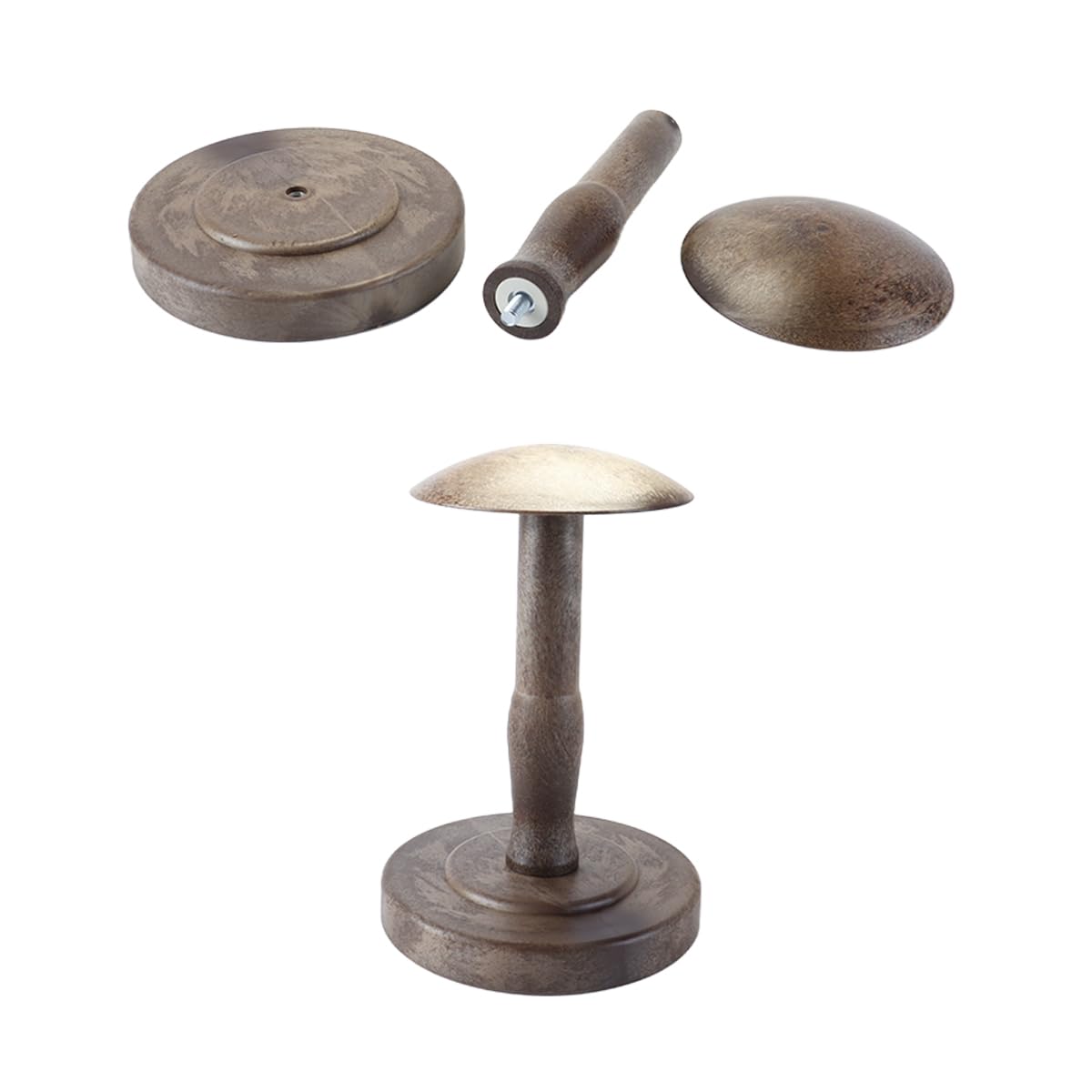 Namvo Vintage Hat Rack Rustic Wooden Hat Display Stand Desktop Hats Rack Dome Shaped Brown Suitable For Wardrobe Home Decor (Medium)