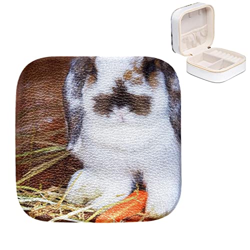 Boîte à bijoux lapin et carotte compacte pour bagues et colliers - 2