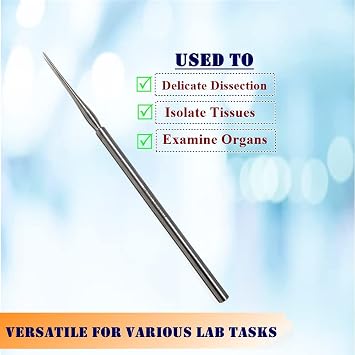 Micro Dissecting Needle Made of Stainless Steel  in Straight Needle Point Ends for Lab Dissections Multipurpose Probes with Non-Slip Handle (Dissecting Needle - 3 Pcs)