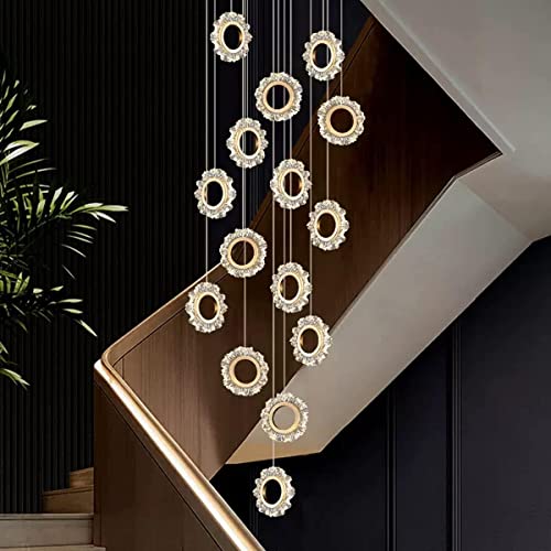 Éclairage escalier moderne LED grand lustre pour plafond haut