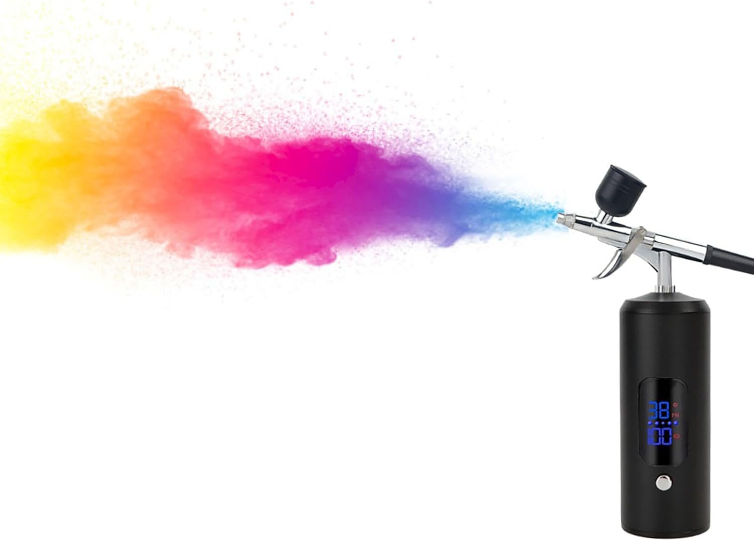 Cordless Airbrush Kit, Handheld Airbrush for Nails, Air Brush Kit with Air Compressor Air Hose Extension for Barber Nail Art Cake Decor Makeup Model Painting, 3 Level Adjustable 22PSI to 38PSI