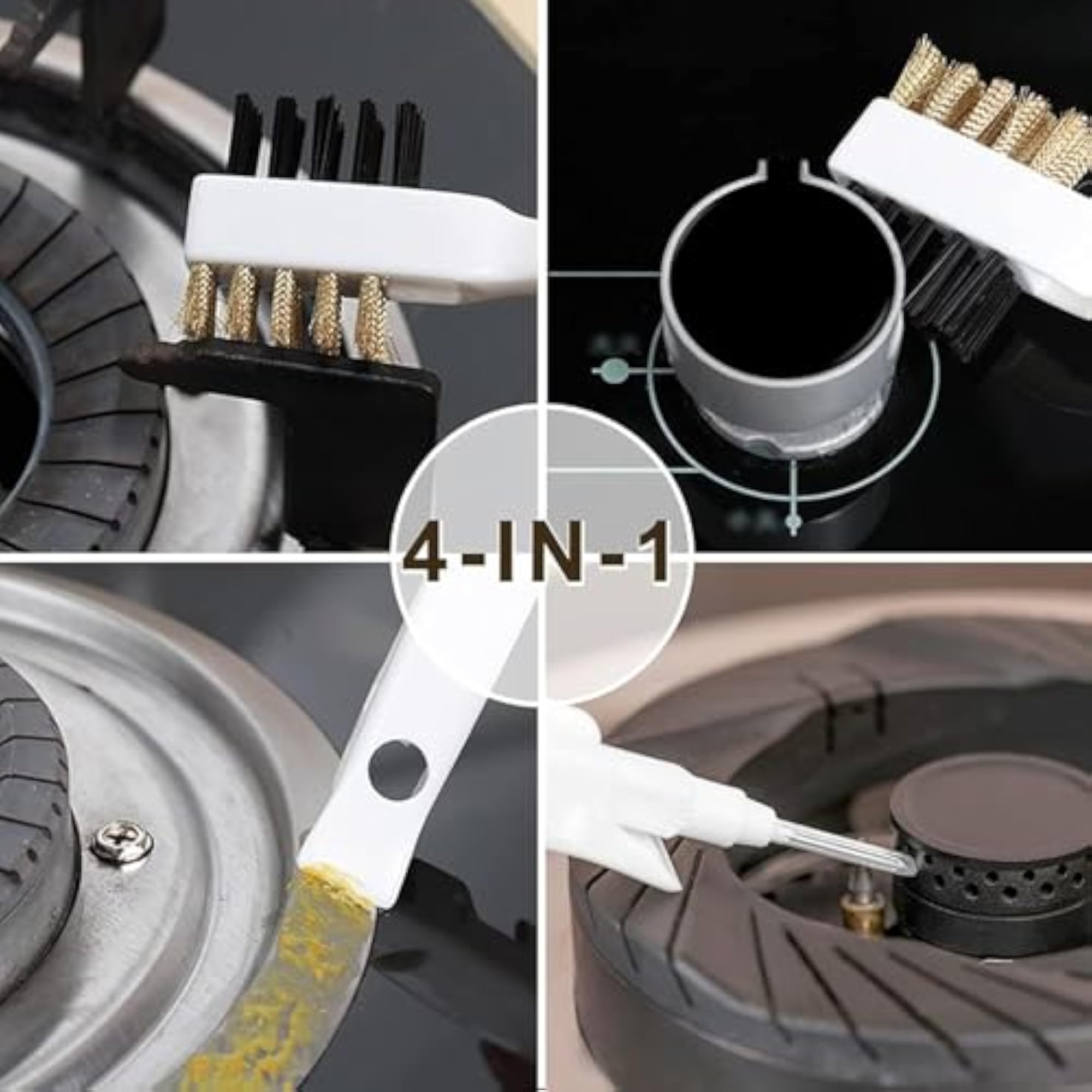 4in1 Multipurpose Gas Stove Top Burner Cleaning Brush