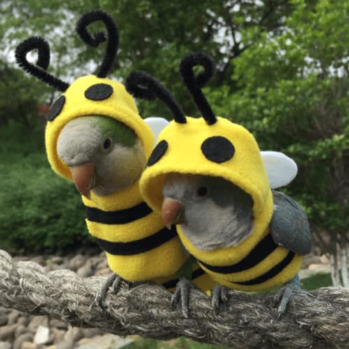 Image of Bird Costume Diaper Flight Suit Bee Shape Clothes Cosplay Photo Prop for Parrots Lovebird Budgie Parakeet Cockatiel Sun Conure, Small Animals Apparel (Bee Without, Small), Green, BPF1