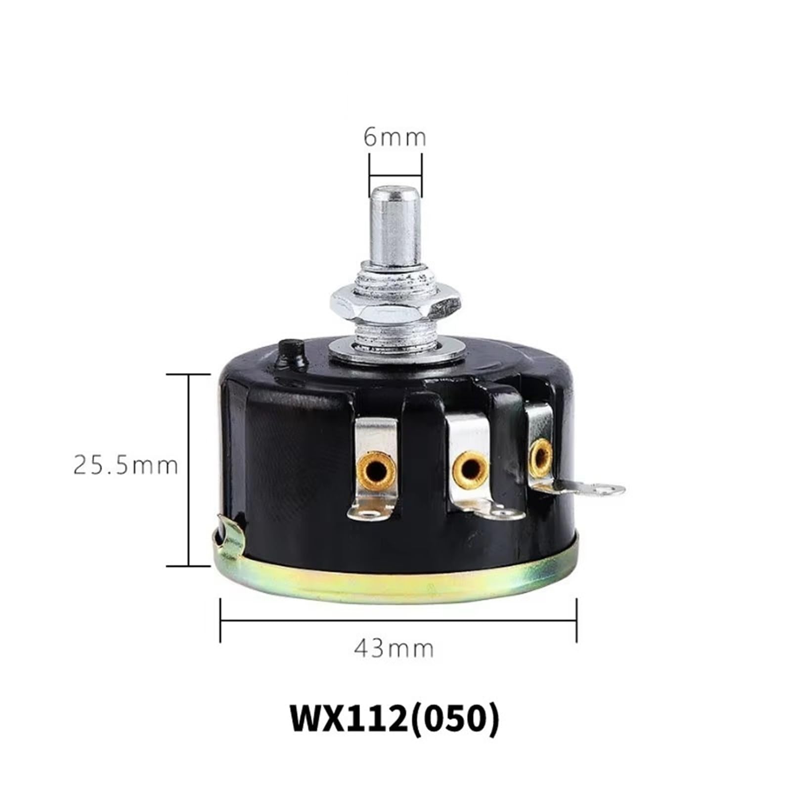 potenziometro a filo avvolto, WX112 WX050 Potenziometro rotativo a filo avvolto da 5 W 47 K - Reostato regolabile a 360° for progetti elettronici