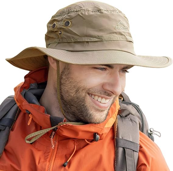 TOP-EX XXL Sombrero de sol para hombre con ala ancha UPF 50+ e impermeable, grandes sombreros de verano al aire libre para senderismo, trekking, pesca, camping, vela, plegable, ajustable, transpirable