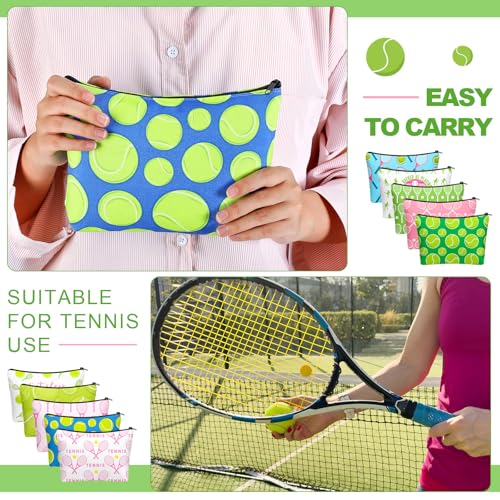 10 pièces trousses de maquillage de tennis cadeaux de tennis pour femmes dames 8,7 x 5,9 po – Image 4