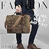 NEWHEY Mens Laptop Shoulder Canvas Messenger Bag Waterproof Computer Briefcase Notebook Vintage Satchel Designer School Work Bags Khaqi 15.6 Leather #5