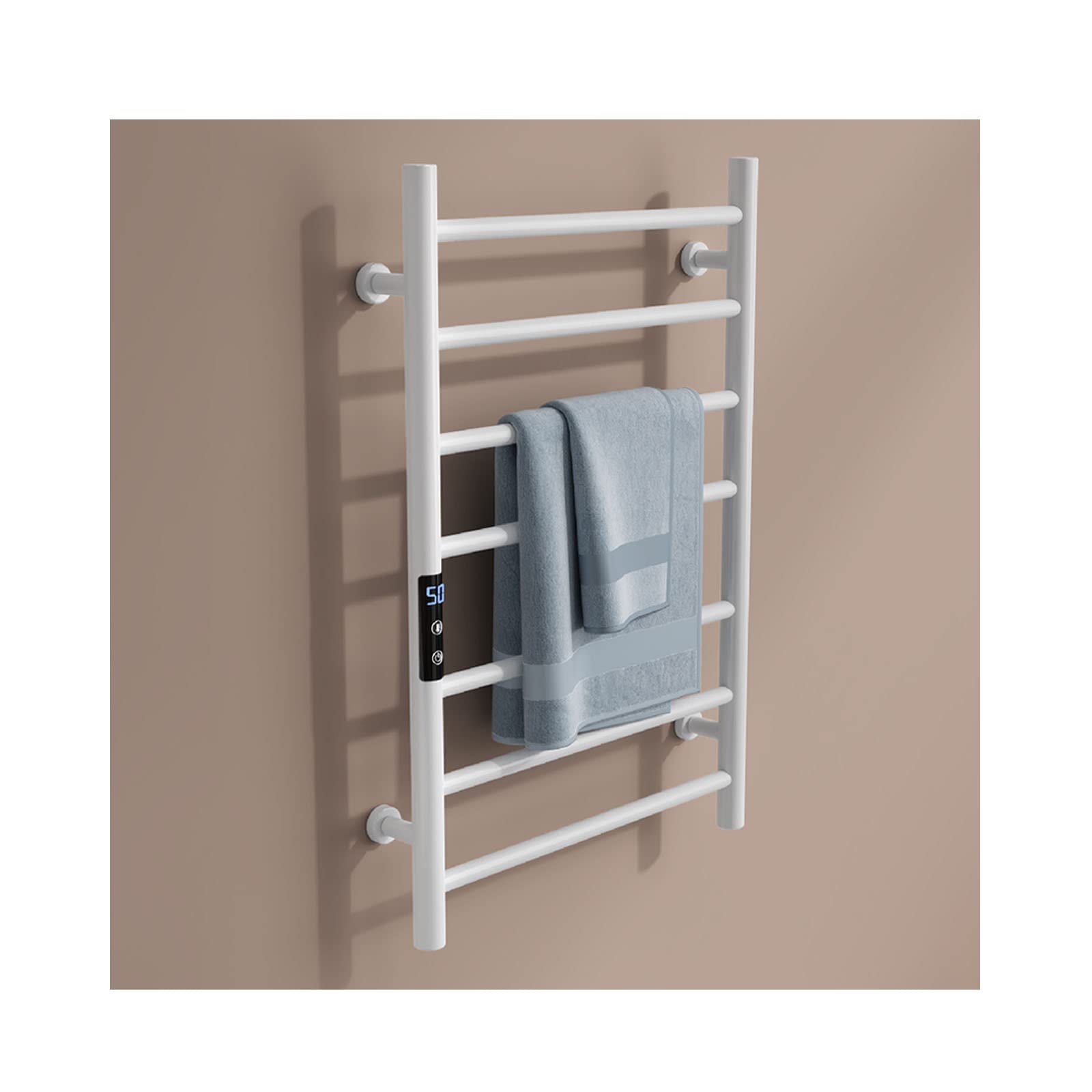 Toallero eléctrico de pared para eliminar la humedad y calentar toallas de baño