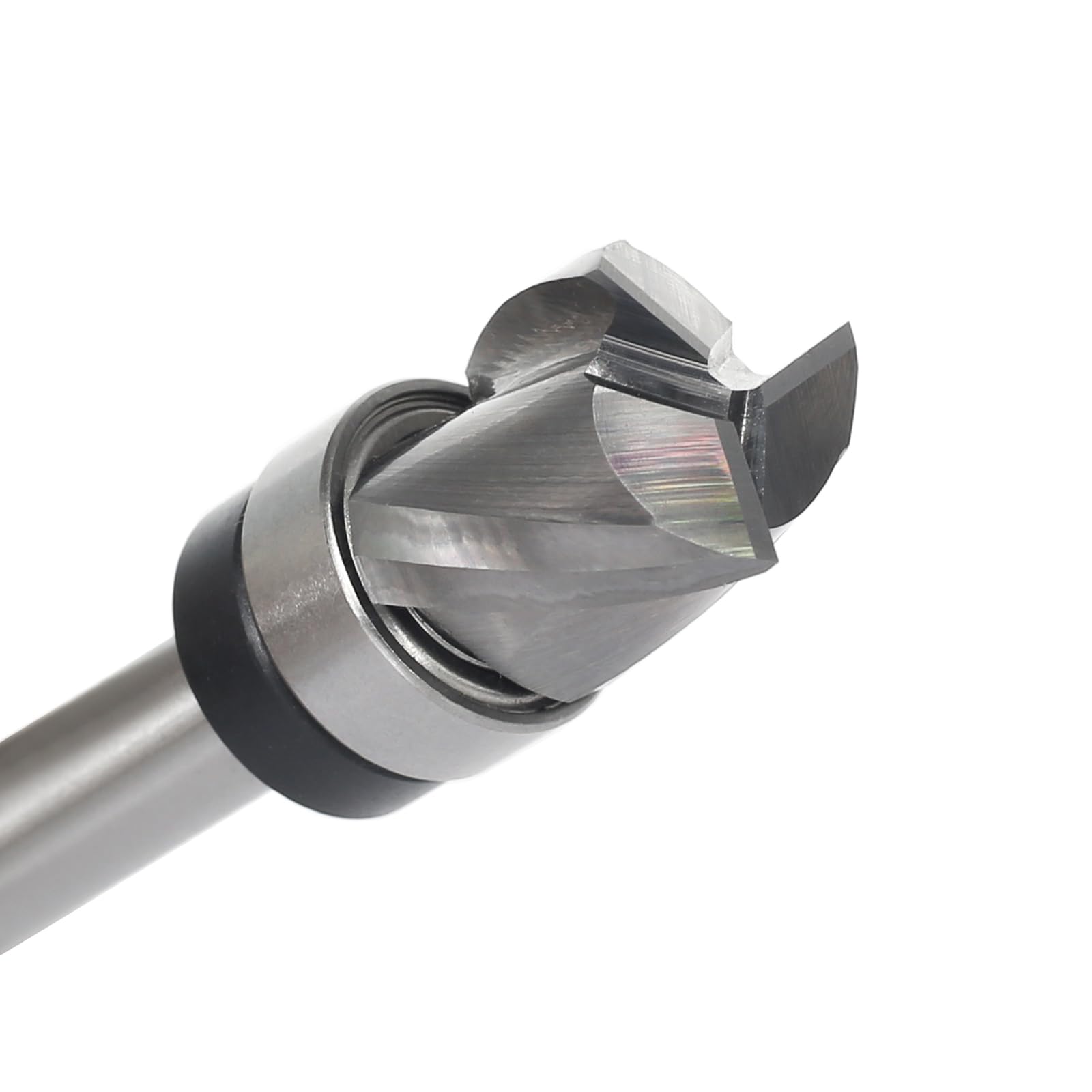 Fresa de enrasado en espiral de 8 mm, fresadora en espiral para fresadora superior, diámetro de corte de 16 mm, longitud de corte de 16 mm, ranura en espiral, rodamiento de bolas inferior para