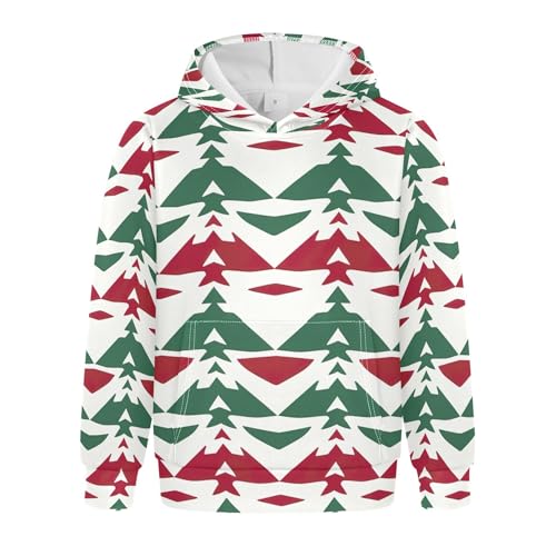 Kids Hoodies Sweaters Christmas Xmas Trees Hooded Sweatshirts with Big Pockets for Boys Girls B0400303