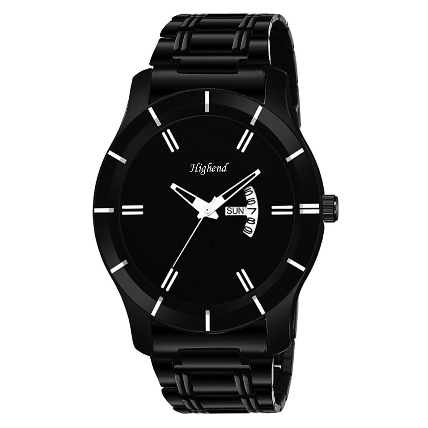 Highend HD-GR170 Stainless Steel Round Dial Day & Date Functioning Elegant Black Stylish Boys and Men Hmts Quartz Analog Wrist Watch - for Men (B0BS6SJ6N2) Amazon Price History, Amazon Price Tracker