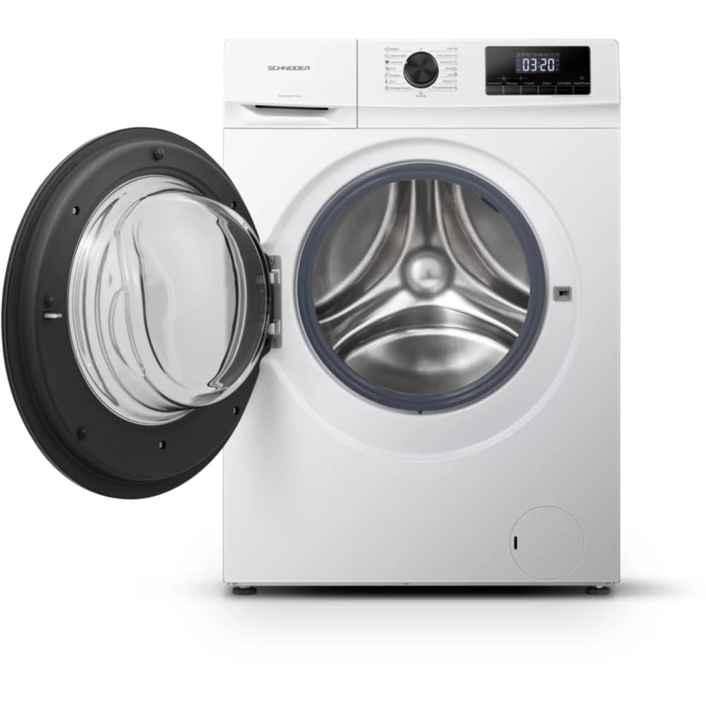 SCHNEIDER SCLLF1014VAW, Lave linge frontal, 10 kilos, Fonction vapeur, Moteur inverter, 1400trs/min, 15 programmes, Pieds réglables, Blanc