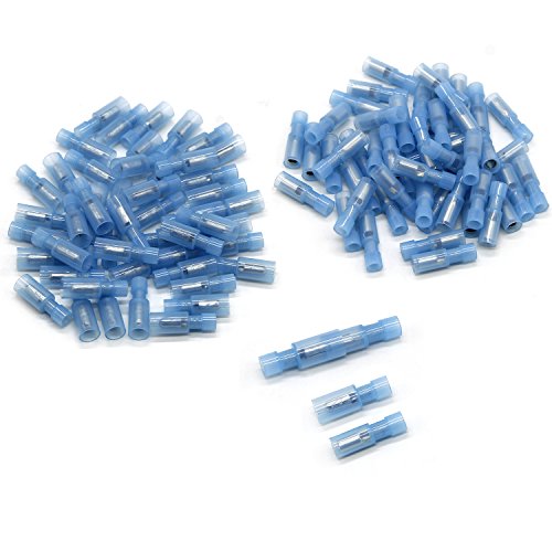 WIWAPLEX 50pair Bullet Butt Connectors,16-14AWG Nylon Fully Insulated Female & Male Bullet Butt Wire Crimp Connector Terminals (Blue)