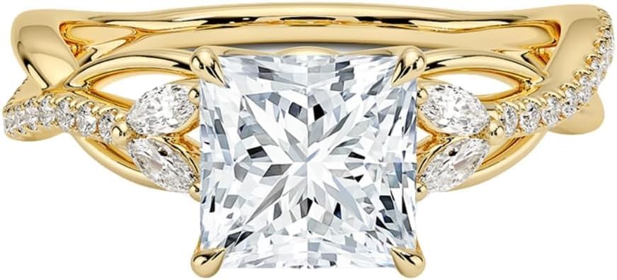 2 Carat Moissanite Engagement Ring Colorless VVS1 10K 14K 18K Solid Gold & 925 Sterling Silver Infinity Moissanite Engagement Ring Luxury Valentine's Day Gift For Her