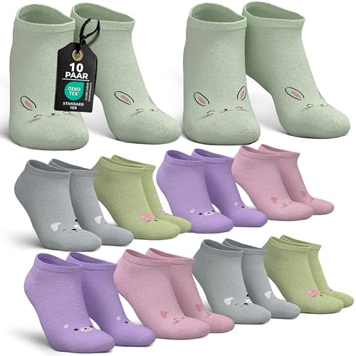 MEDOLY Kinder Sneaker Socken (10 Paar) mit 72% Baumwolle, für...