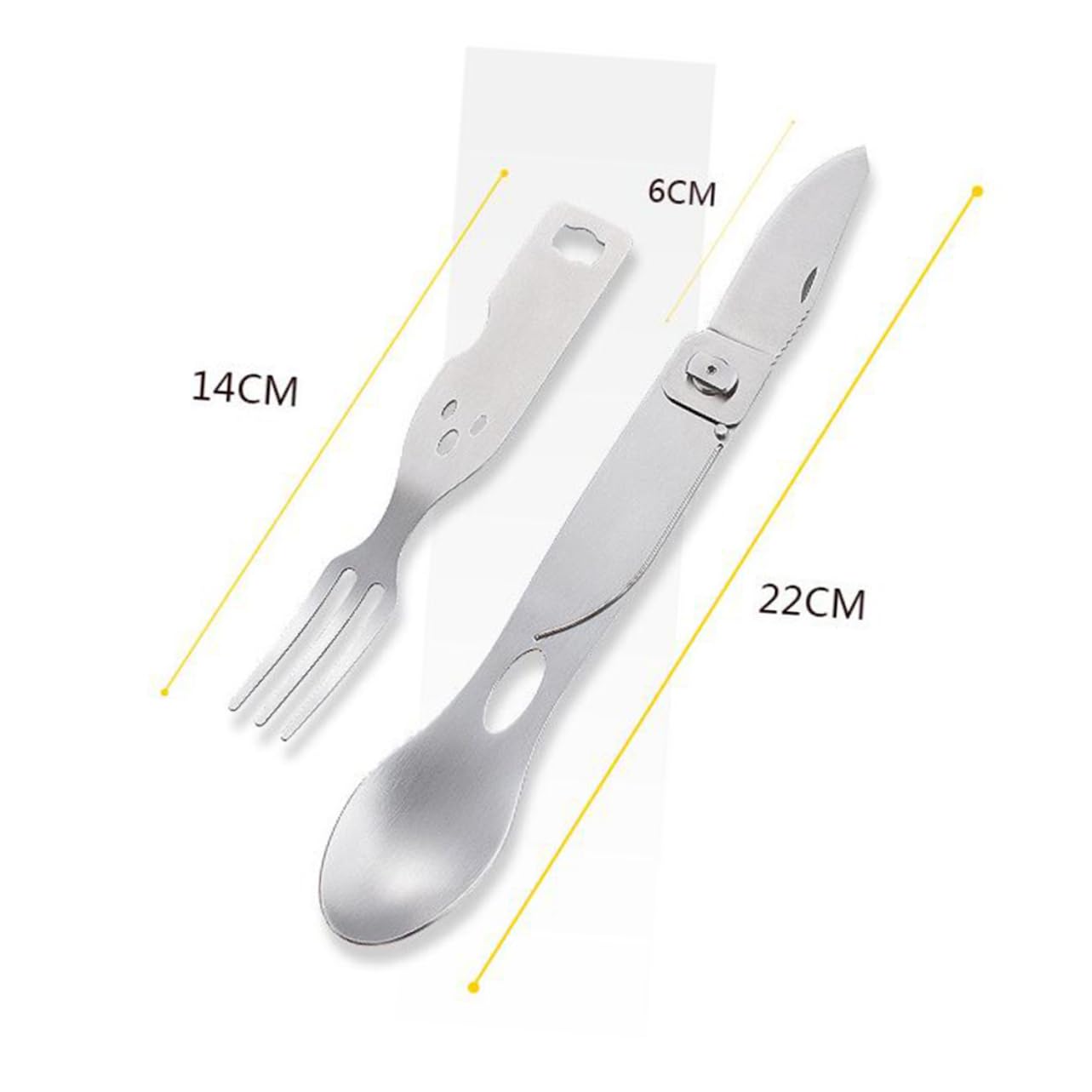 BESPORTBLE 3 Pezzi 3 1 Forchetta Cucchiaio in Metallo Forchetta Cucchiaio Pieghevole Utensile Da Campeggio All'aperto Da Picnic Viaggiare Portatile