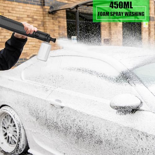 4800PSI PowerWasher with 20FT Hose, 35FT Cord, 4 Quick Nozzles, Foam Cannon for Car, Lane, Patio Cleaning, Hydro Jet Pressure Hose Water Wand for Gutter Patio Car Garden Window, Green - Image 3