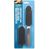 ForPro Stainless Steel Pedi File Kit - 100% Sanitizable Pedicure File for Heels and Feet - Includes Six Black 80 Grit and Six White 180 Grit Refill Strips- 8.5” L