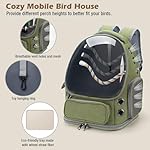 Bird Backpack Carrier Travel Cage with Perch, Tray and Breathable Clear Window, Bird Travel Cage for Cockatiel Caique Conure Quaker, for Vetting Camping Hiking (Green) - Image 5