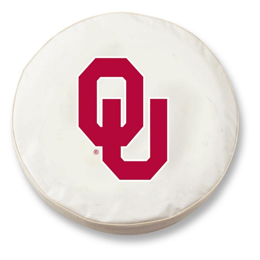 NCAA Tire Cover by Holland Bar Stool - Oklahoma Sooners, White - 30.75in x 10in